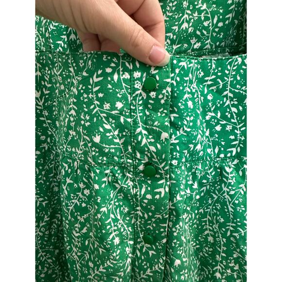 NWT Mackenzie & James Green White Floral Ruffle Blouse M Cottagecore - Picture 3 of 6